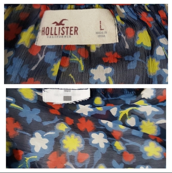 Hollister Boho Sheer Blouse Size Large - Picture 4 of 4